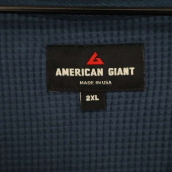 American Giant Colorblock Summit T-Shirt Mens 2XL Blue Waffle Knit Crew Neck - Picture 5 of 9